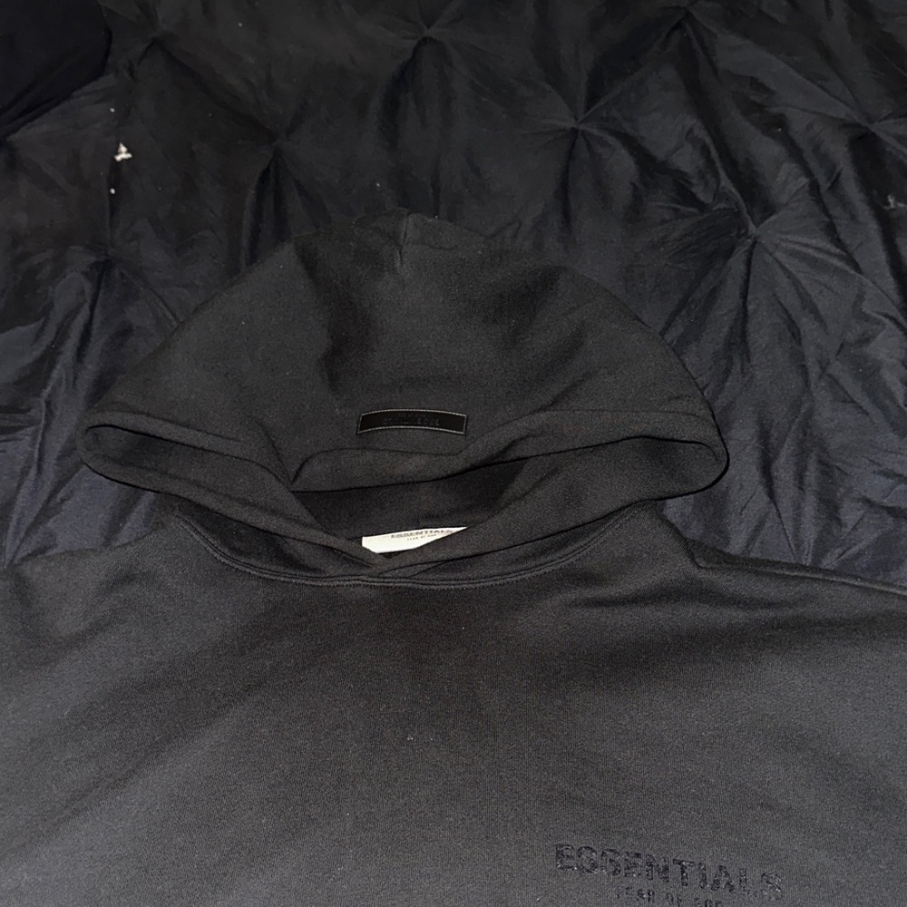 Essentials Black Hoodie for Men